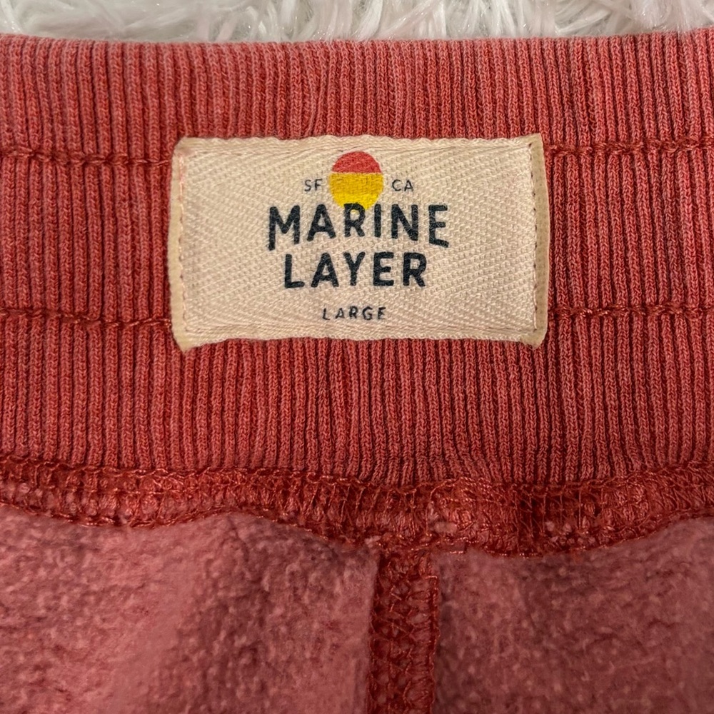 Marine Layer Garment Dyed Fleece Jogger Sweatpants in Tandori Spice - Picture 2 of 6